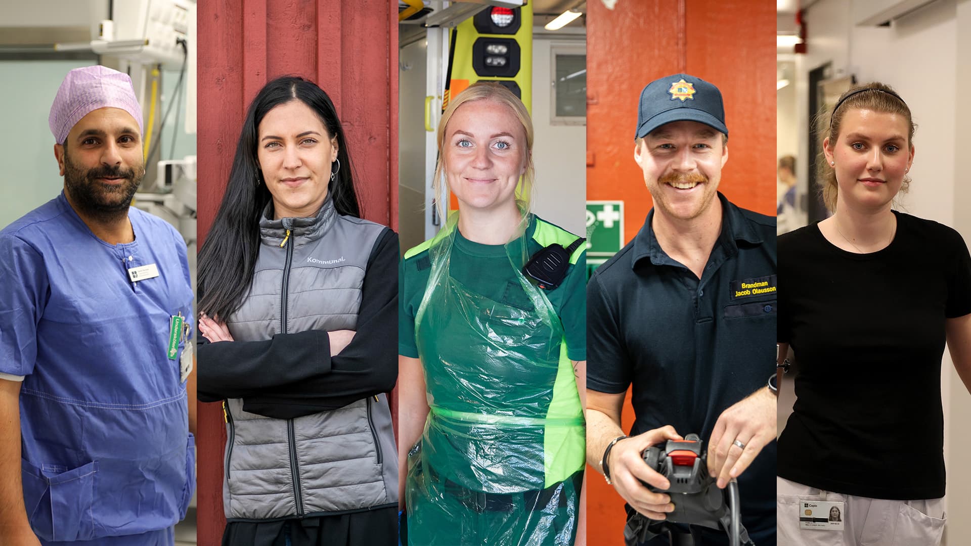 fem medlemmar landningssida annons grid