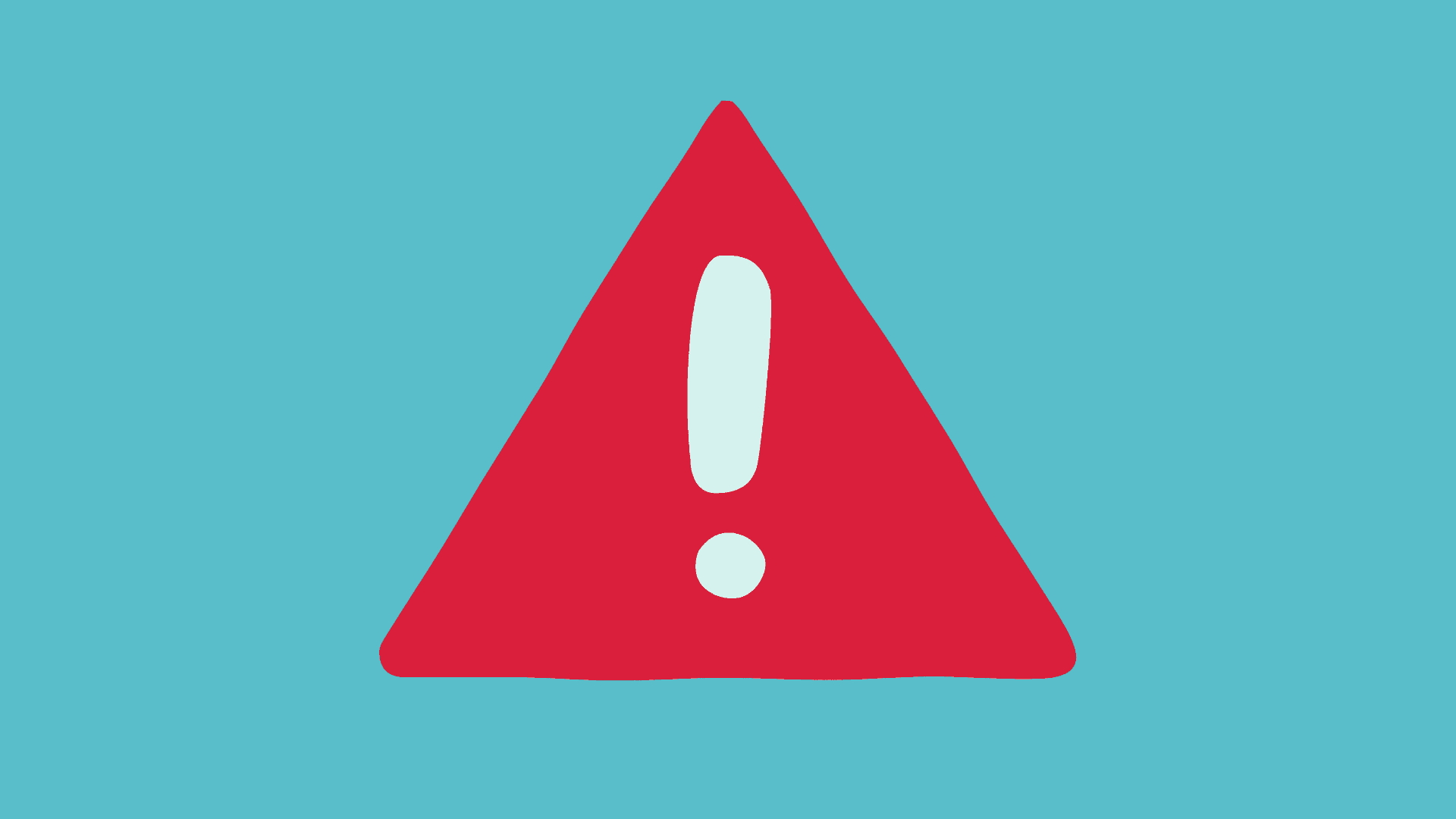 Illustration av röd varningstriangel med ett utropstecken i