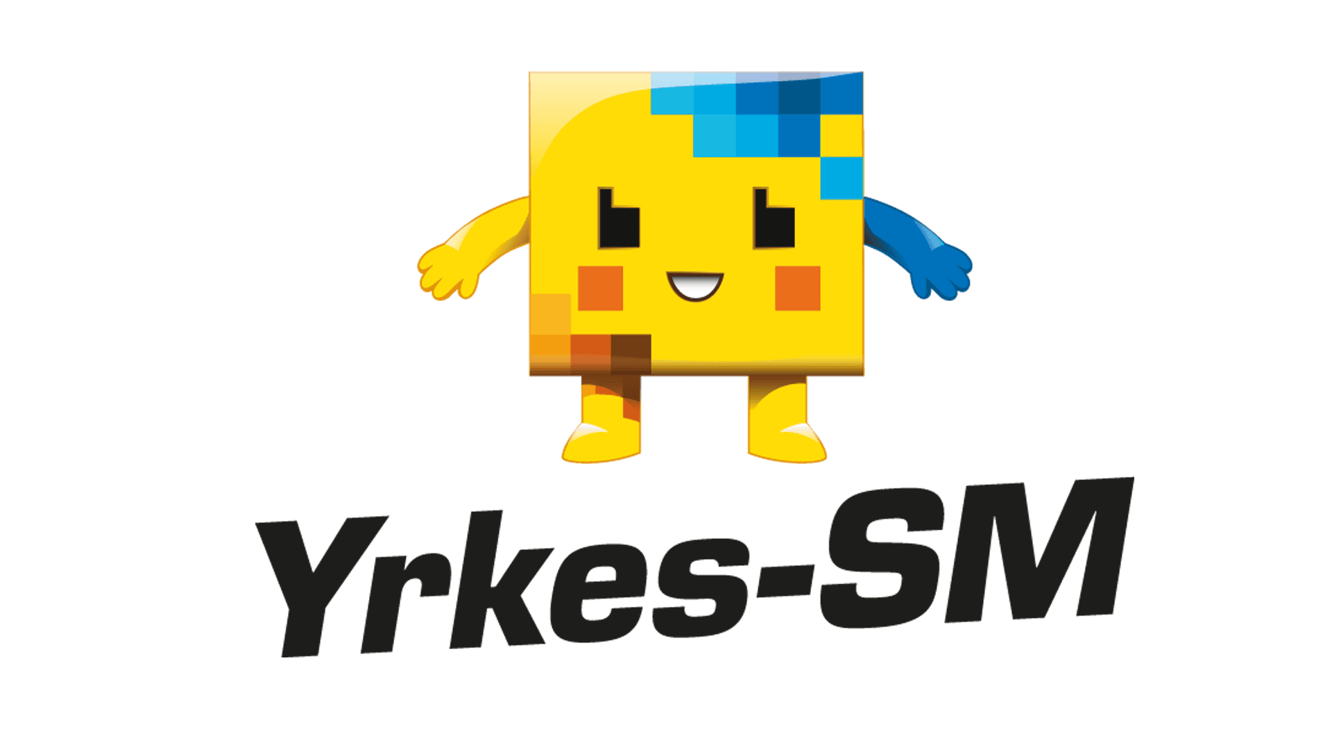 Illustration som föreställer gul robot och texten Yrkes-SM.