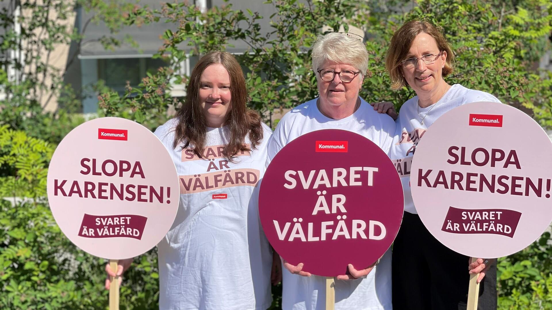 Lena Nyström, Tina Häggström och Barbro Classon från Västerbotten ringer valsamtal för fullt. 
