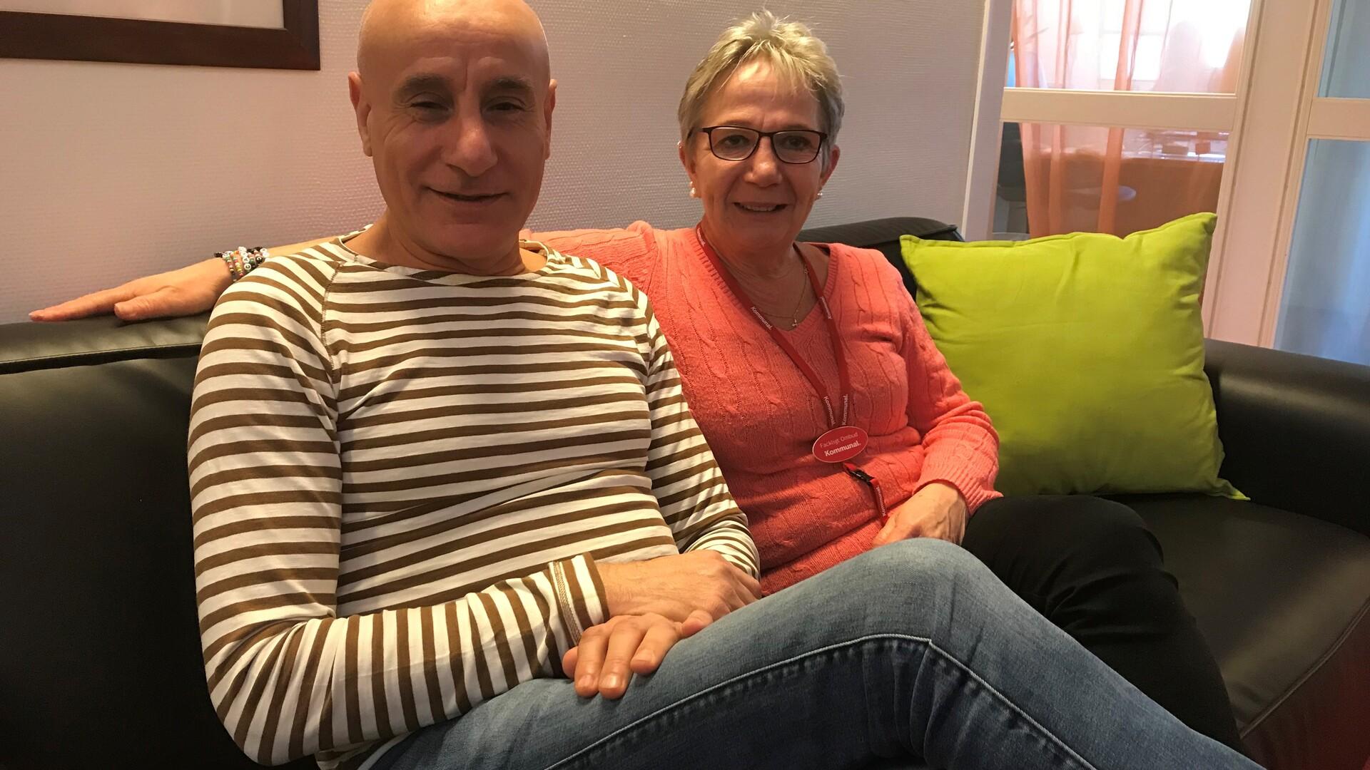 Abbes Remache och Annika Löfstedt fackliga företrädare på sektion vård och omsorg i Malmö