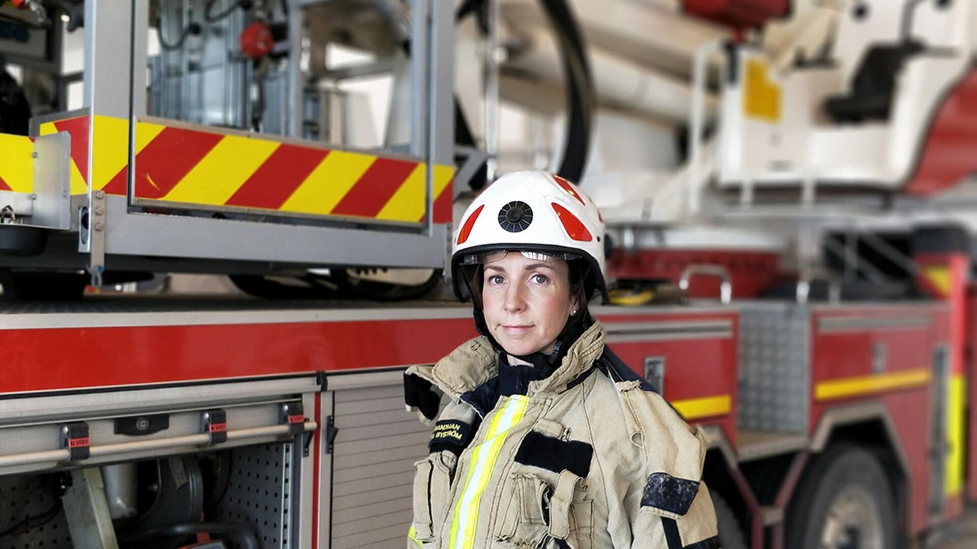Brandmannen Åsa Byström i Kalmar 