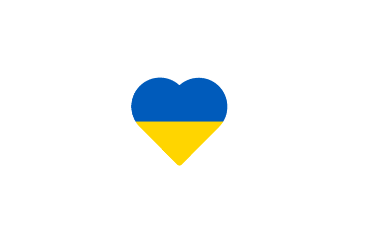 Illustration som föreställer ett blått och gult hjärta.