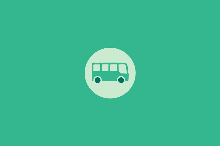 Illustration av en grön buss